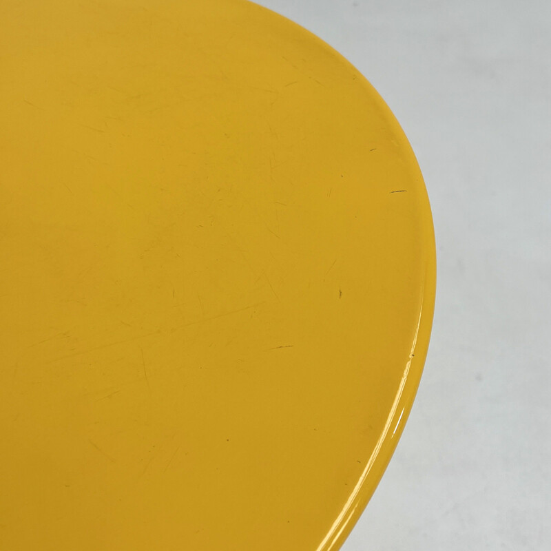 Table pliante vintage jaune Cumano par Achille Castiglioni pour Zanotta, 1970