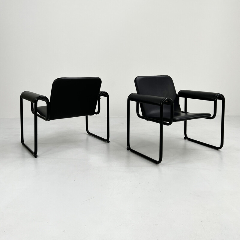 Paire de fauteuils Motel vintage noir par Michele De Lucchi & Ferruccio Laviani pour Biefffeplast