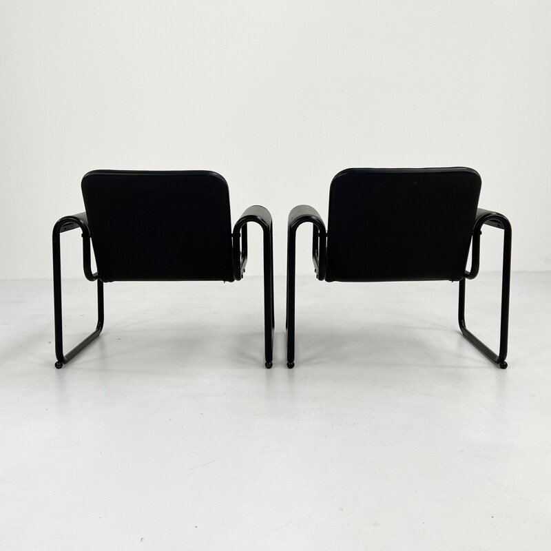 Paire de fauteuils Motel vintage noir par Michele De Lucchi & Ferruccio Laviani pour Biefffeplast