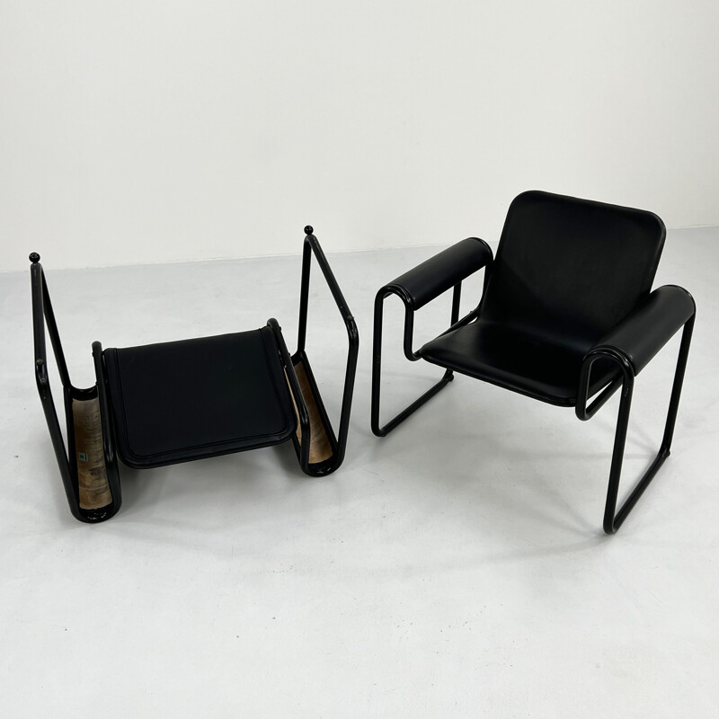 Paire de fauteuils Motel vintage noir par Michele De Lucchi & Ferruccio Laviani pour Biefffeplast