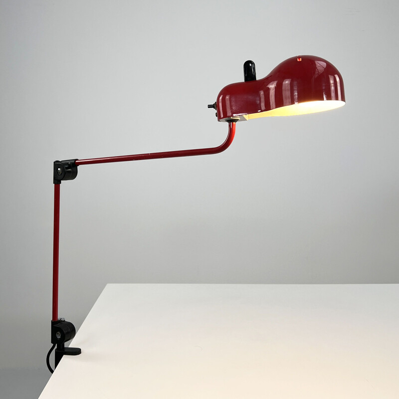 Vintage red Topo lamp by Joe Colombo for Stilnovo, 1970s