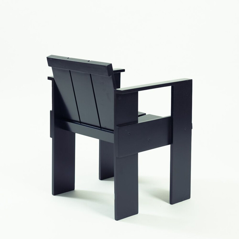 Vintage black laquered Crate armchair  by G.T Rietveld for Cassina, 1934s