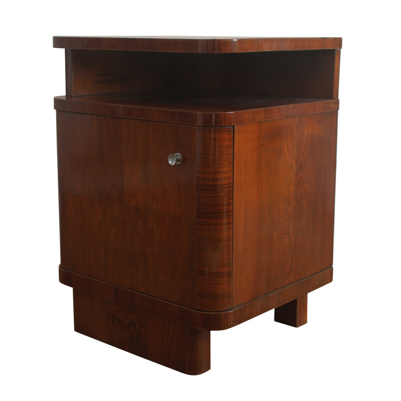 Pair of vintage Art Deco night stand in beechwood, 1930s