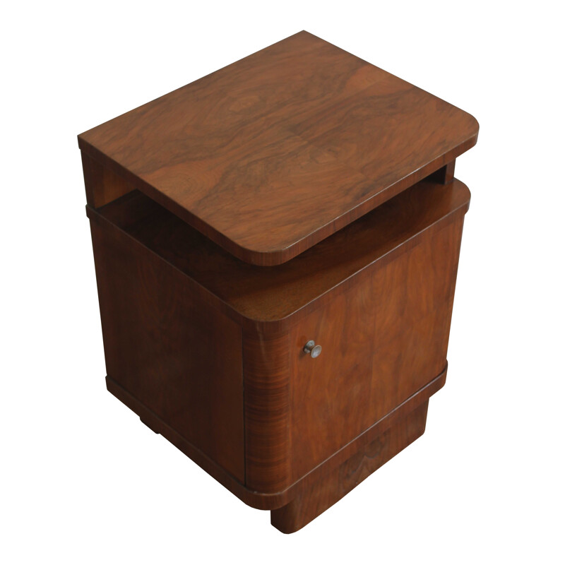 Pair of vintage Art Deco night stand in beechwood, 1930s