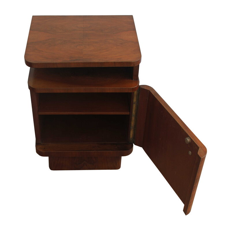 Pair of vintage Art Deco night stand in beechwood, 1930s