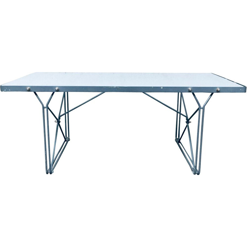 Vintage grey metal coffee table "Moment" by Niels Gammelgaard for Ikea, 1980