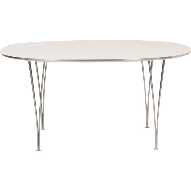 Vintage circular dining table by Piet Hein and Bruno Mathsson for Fritz Hansen, 1960s