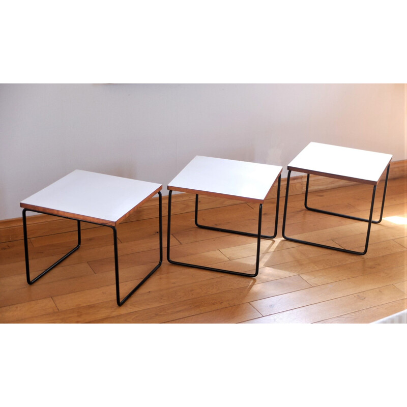 Lot de 3 tables vintage  de Pierre Guariche pour Steiner, 1955