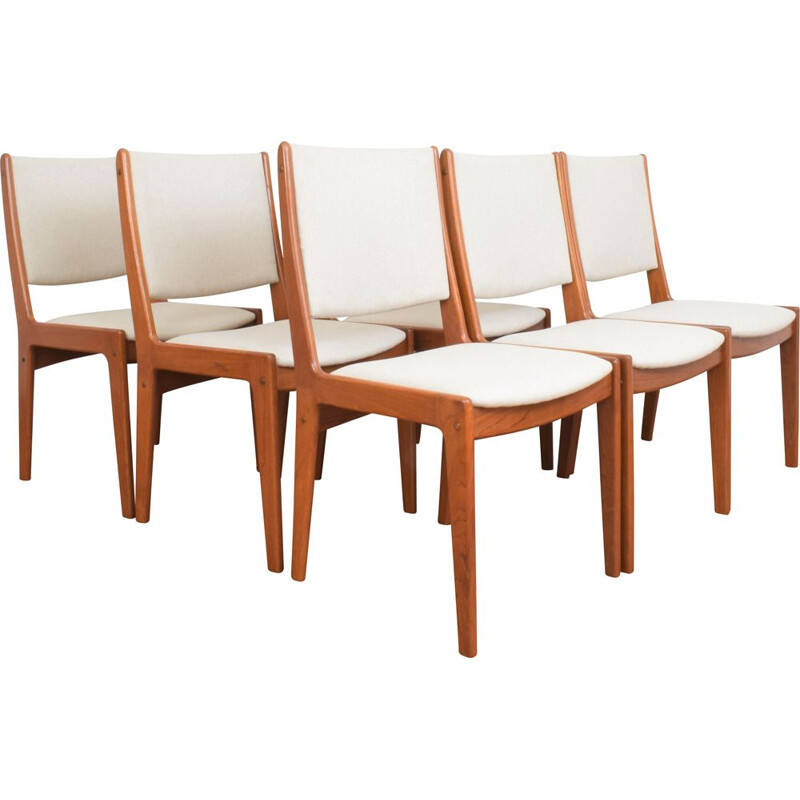 Set of 6 mid-century Danish teak dining chairs by Johannes Andersen, 1960s