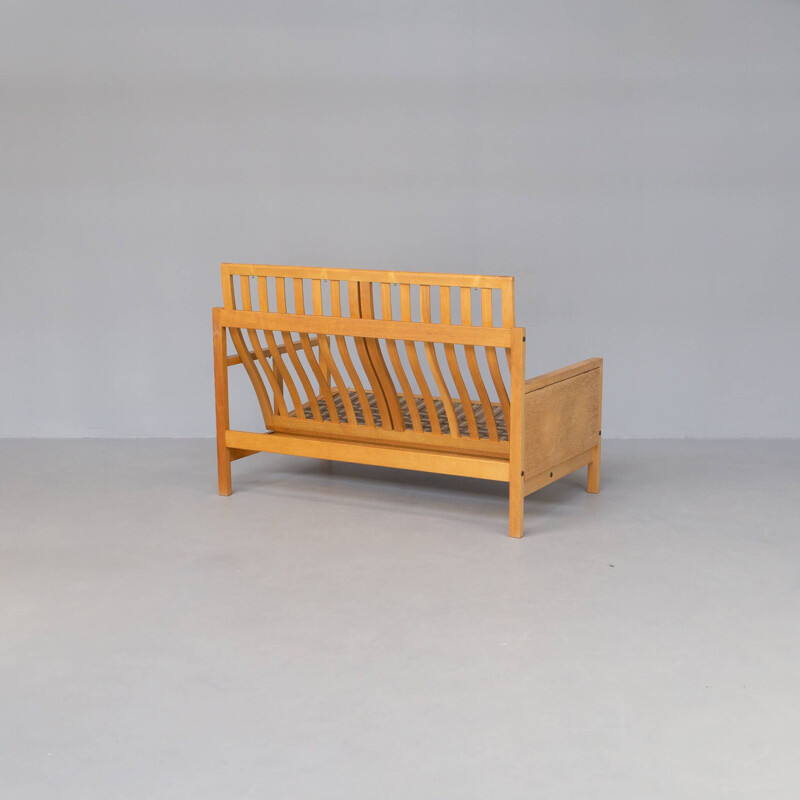 Vintage wooden 2-seater sofa by Borge Mogensen for Fredericia Stolefabrik