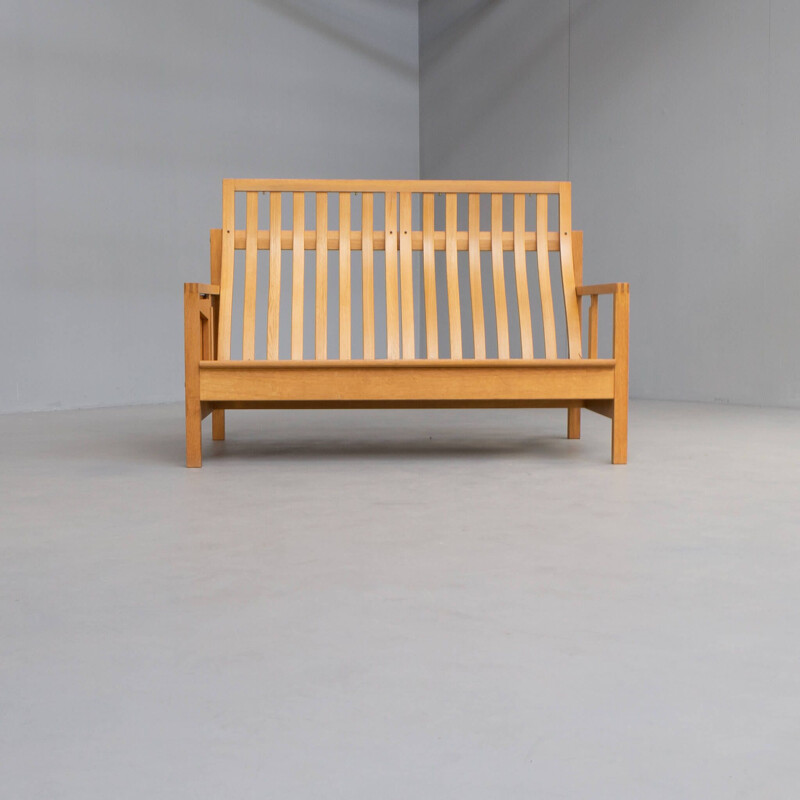 Vintage 2-Sitzer-Sofa aus Holz von Borge Mogensen für Fredericia Stolefabrik