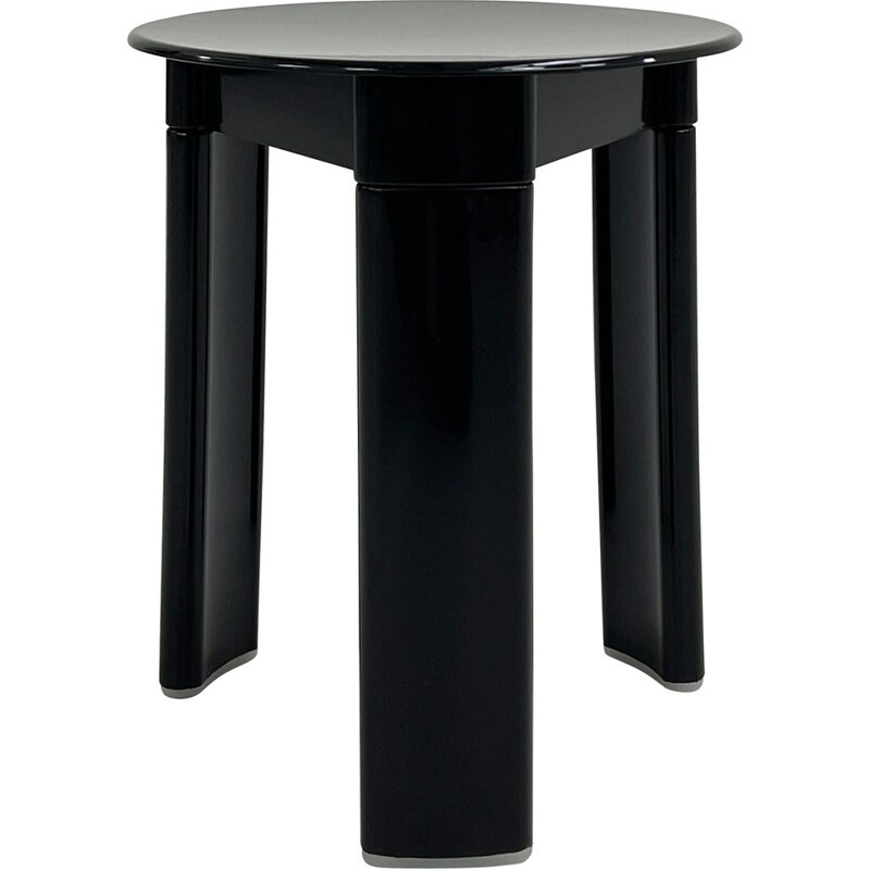 Vintage black 3-legged stool by Olaf von Bohr for Gedy, 1970s