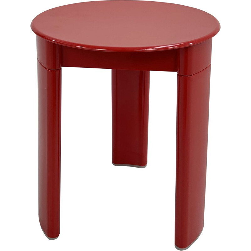 Vintage red 3-legged stool by Olaf von Bohr for Gedy, 1970s