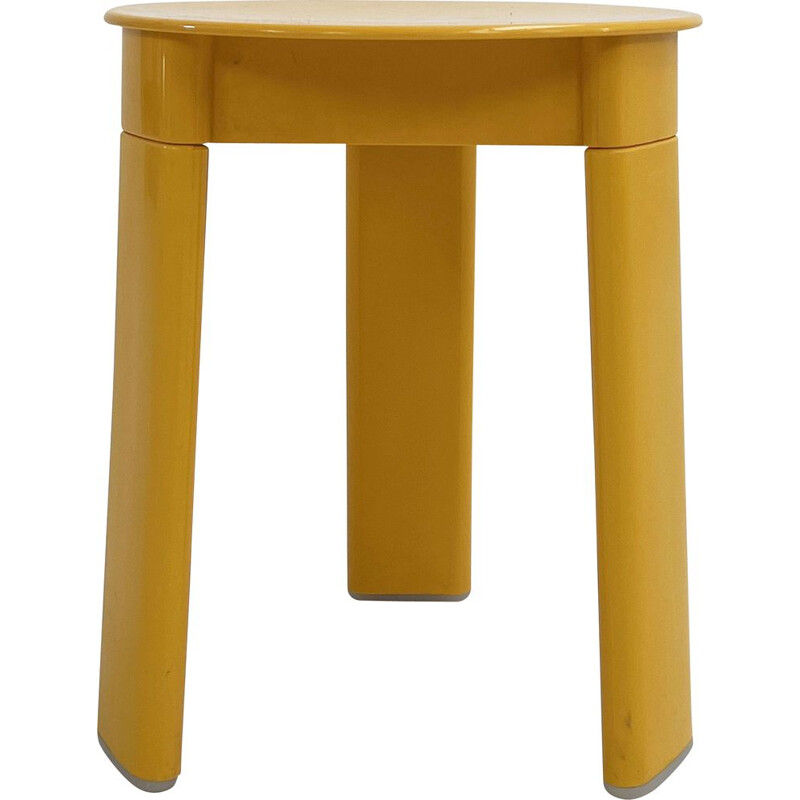 Vintage yellow 3-legged stool by Olaf von Bohr for Gedy, 1970s