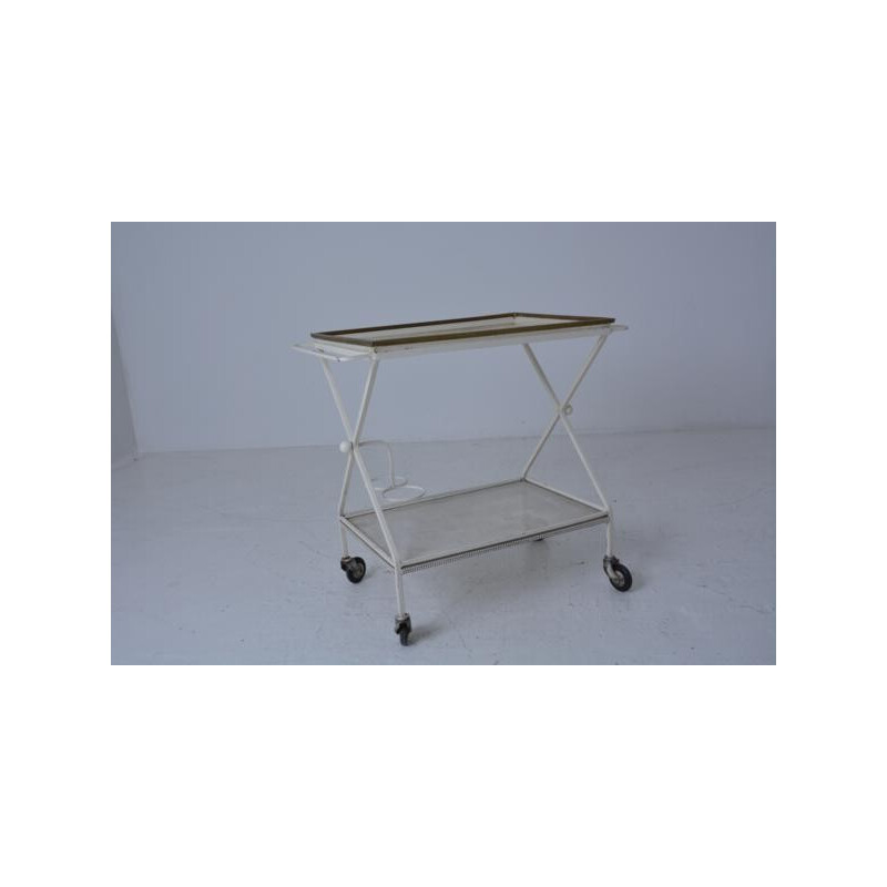 Mid century serving trolley with removable tray, Mathieu MATEGOT - 1950s