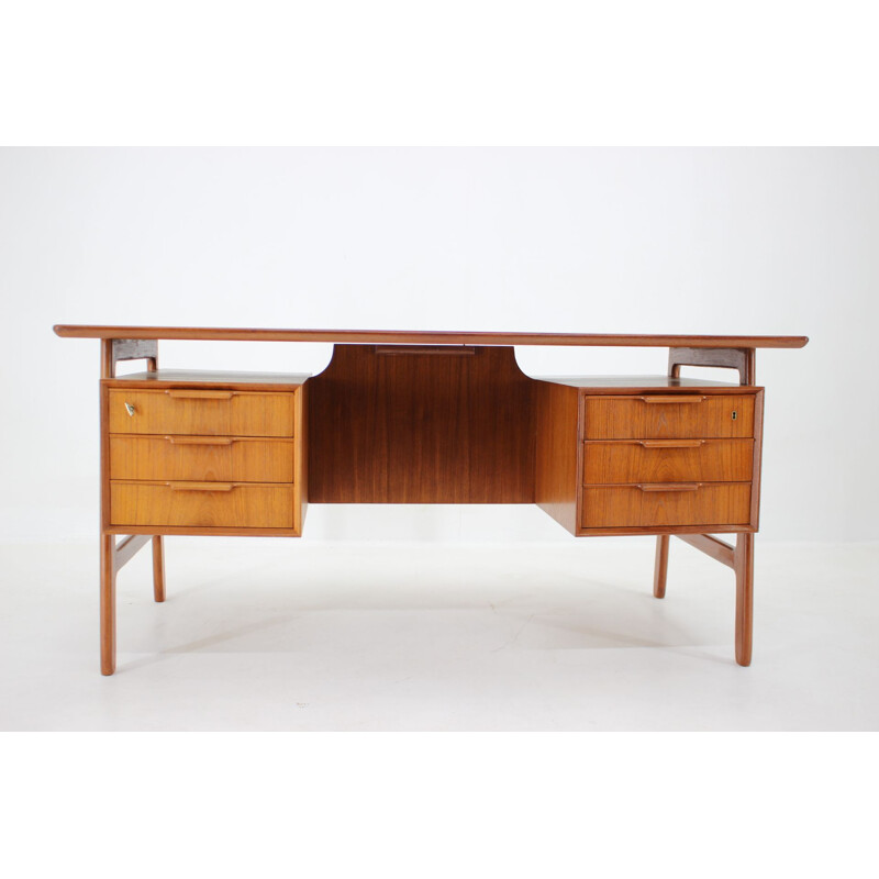 Vintage teak desk model 75 by Gunni Omann for Omann Jun Møbelfabrik, 1960