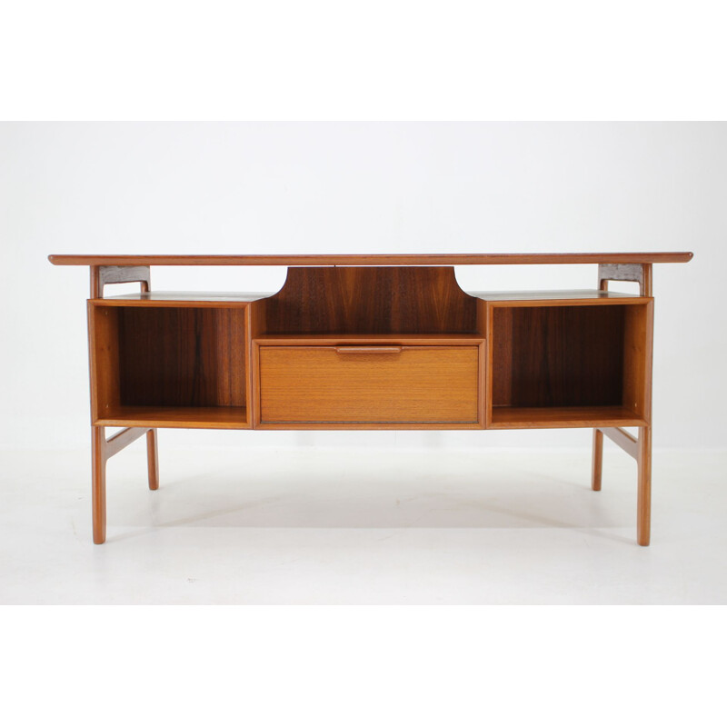 Vintage teak desk model 75 by Gunni Omann for Omann Jun Møbelfabrik, 1960