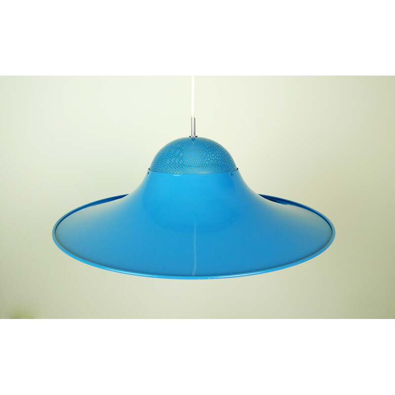 Danish "Tulip" hanging lamp in blue metal - 1960s