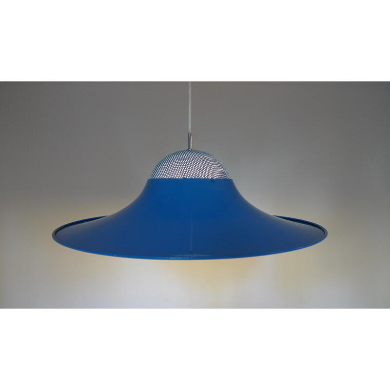 Danish "Tulip" hanging lamp in blue metal - 1960s