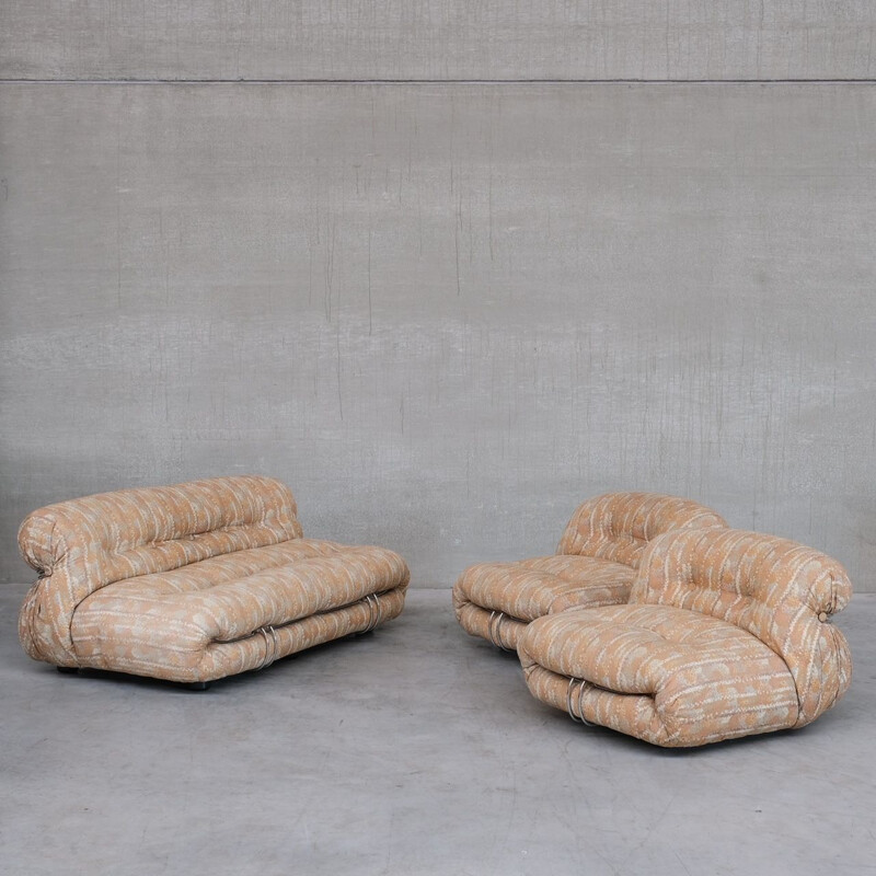Mid-century Soriana sofa and Lounge Chair Set  by Afra & Tobia Scarpa