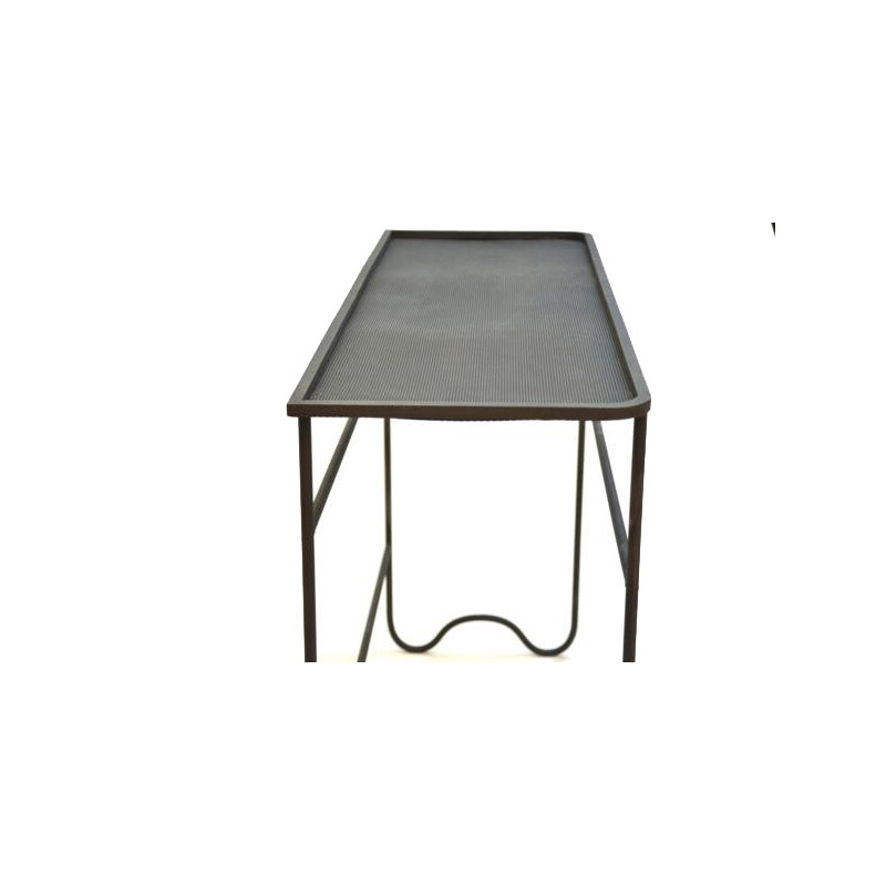 Mid century side table in grey painted metal, Mathieu MATEGOT - 1950s