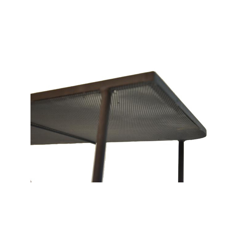 Mid century side table in grey painted metal, Mathieu MATEGOT - 1950s