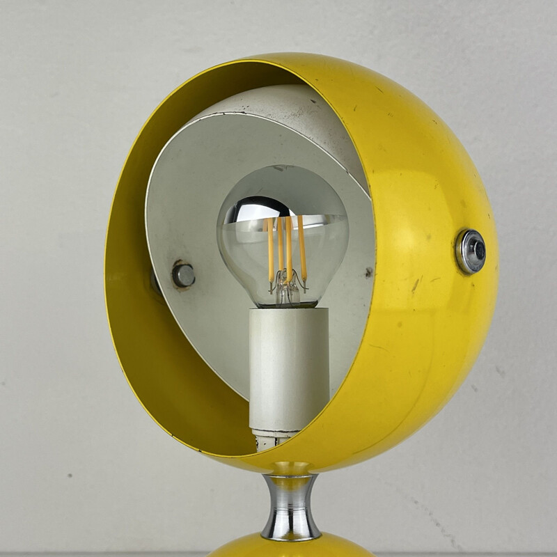 Mid-century yellow desk lamp Eyeball, Italy 1960s