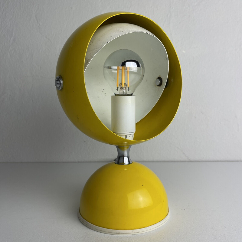 Mid-century yellow desk lamp Eyeball, Italy 1960s