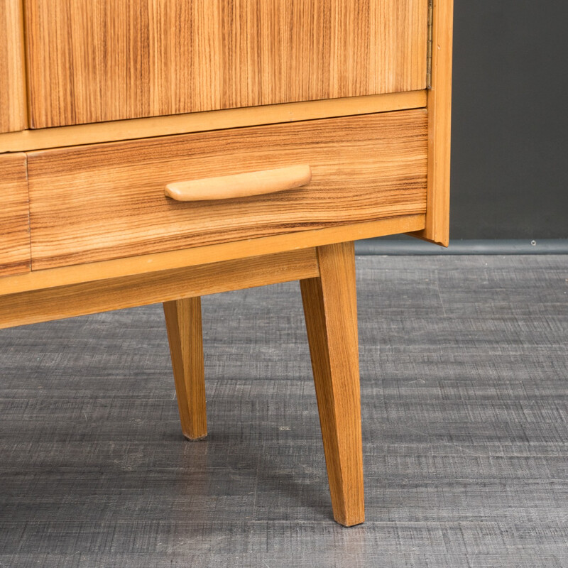 Mid century restored highboard in ashwood and zebrano - 1950s