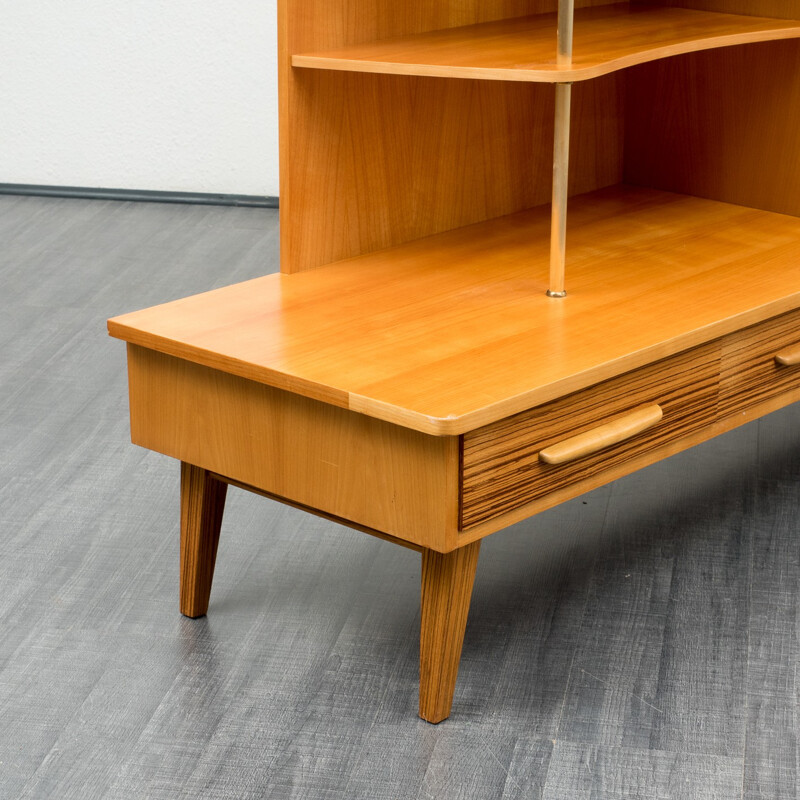 Large mid century highboard in ashwood and zebrawood - 1950s