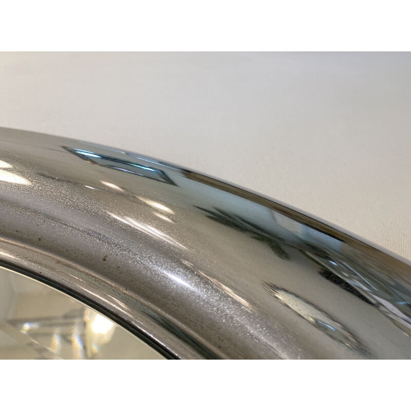 Miroir vintage en acier chromé par Reggiani