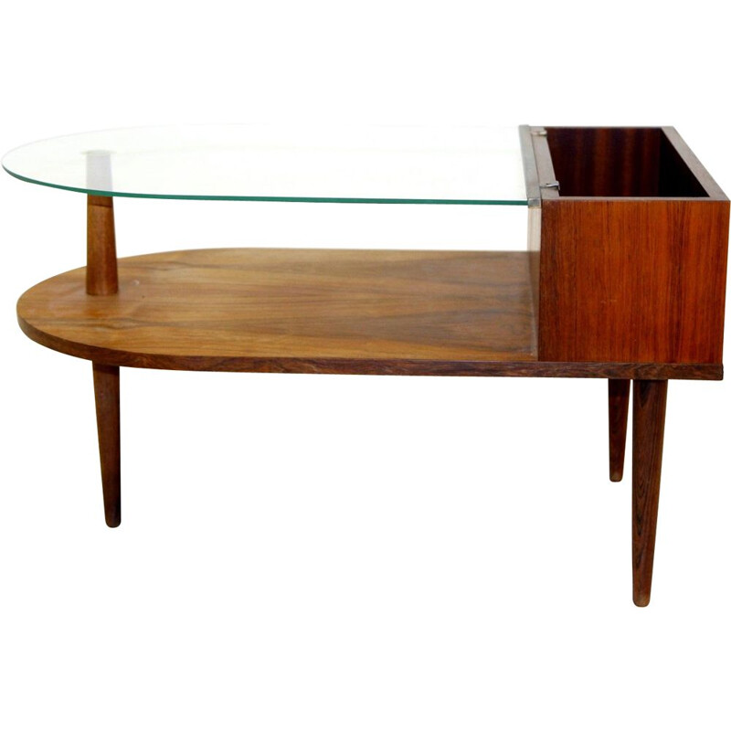 Vintage coffee table with planter by Johannes Andersen for silkeborg, Denmark 1960s