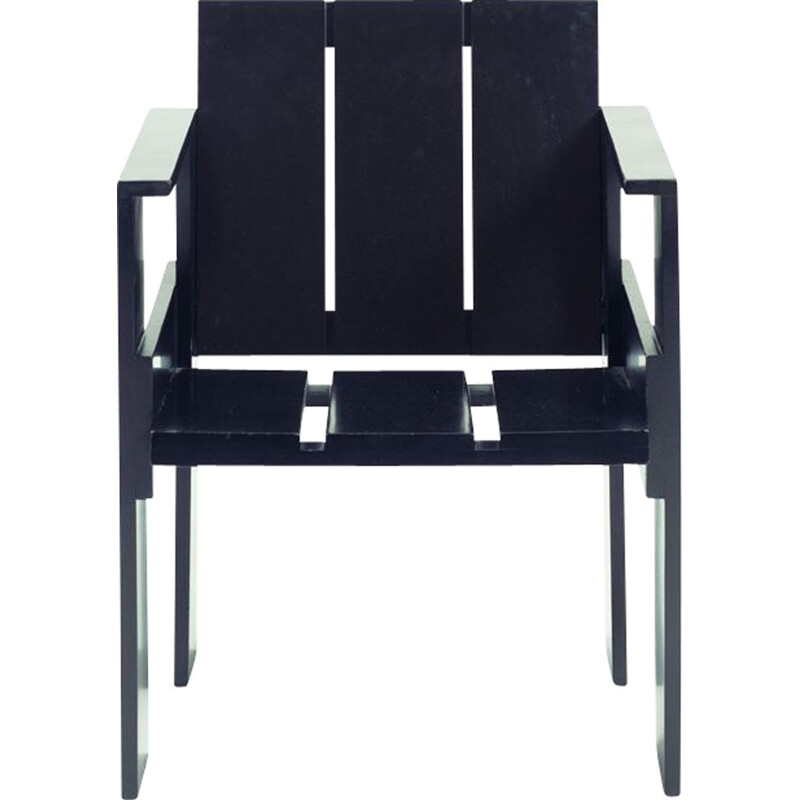 Schwarzer, lackierter Vintage-Sessel von G.T. Rietveld für Cassina, 1934