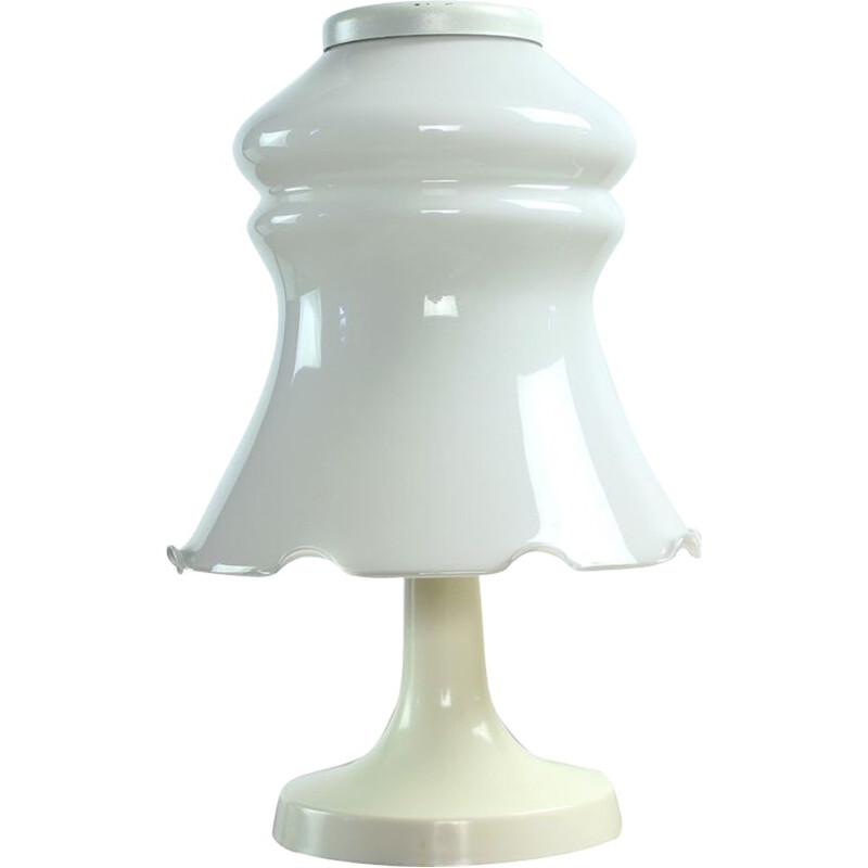 Lampe vintage en verre opalin blanc par Opp Jihlava, Tchécoslovaquie 1960