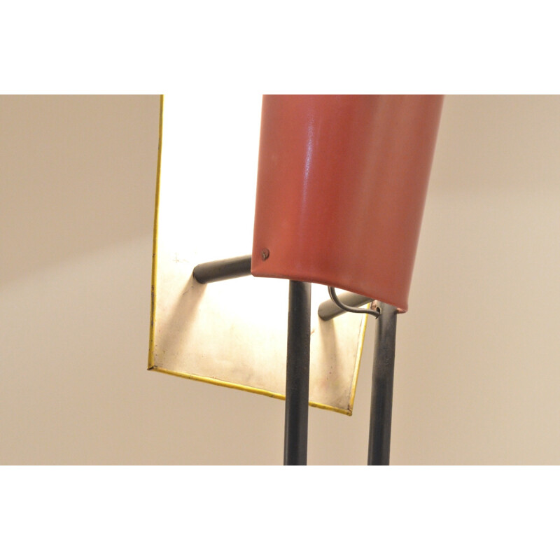 French floor lamp in yellow metal - 1950s