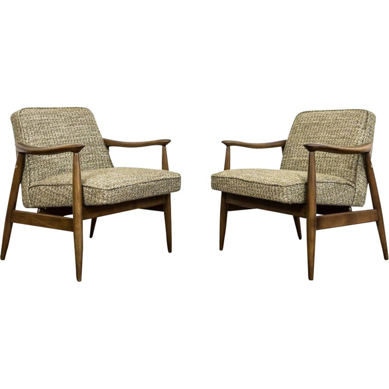 Paar vintage Gfm 87 fauteuils van Juliusz Kedziorek, 1960