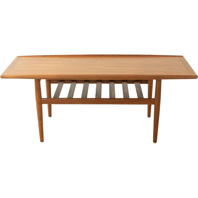 Vintage teak and solid wood coffee table by Grete Jalk for Glostrup, Denmark 1960