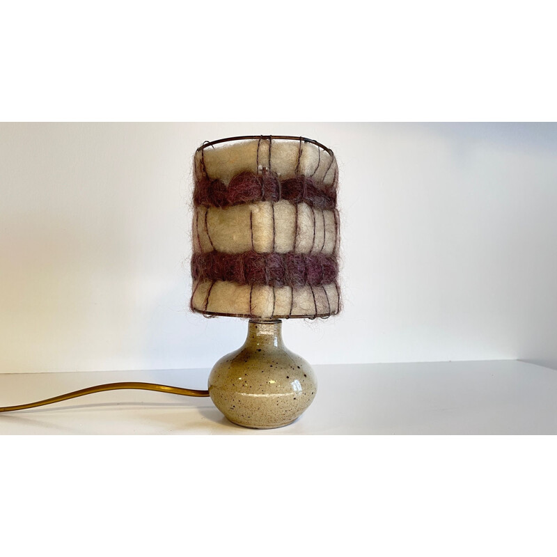 Vintage lamp in stoneware and wool
