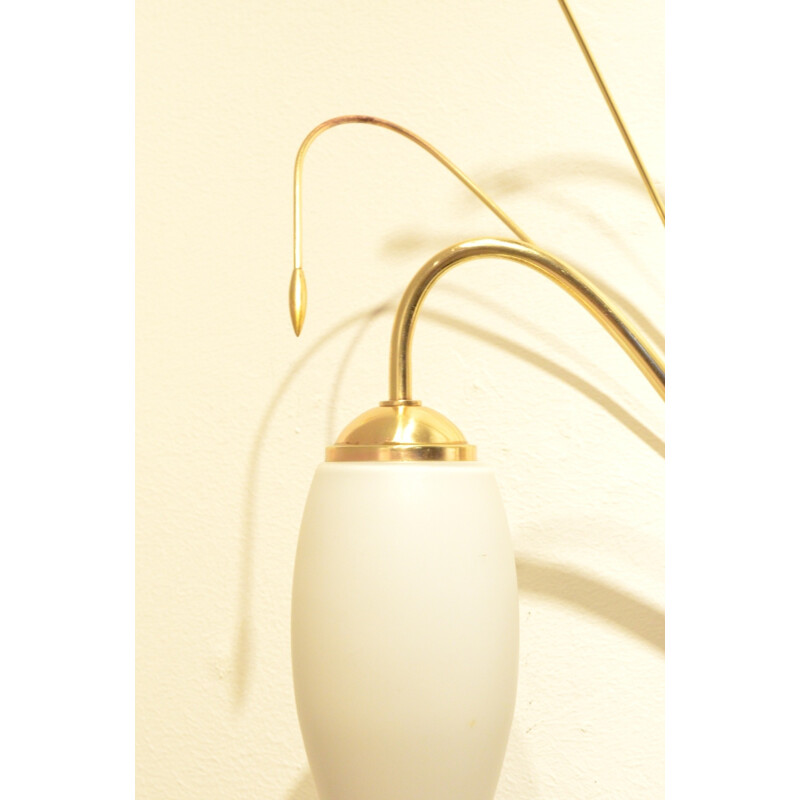 Pair of French Maison Arlus wall lamps in opaline glass - 1950s