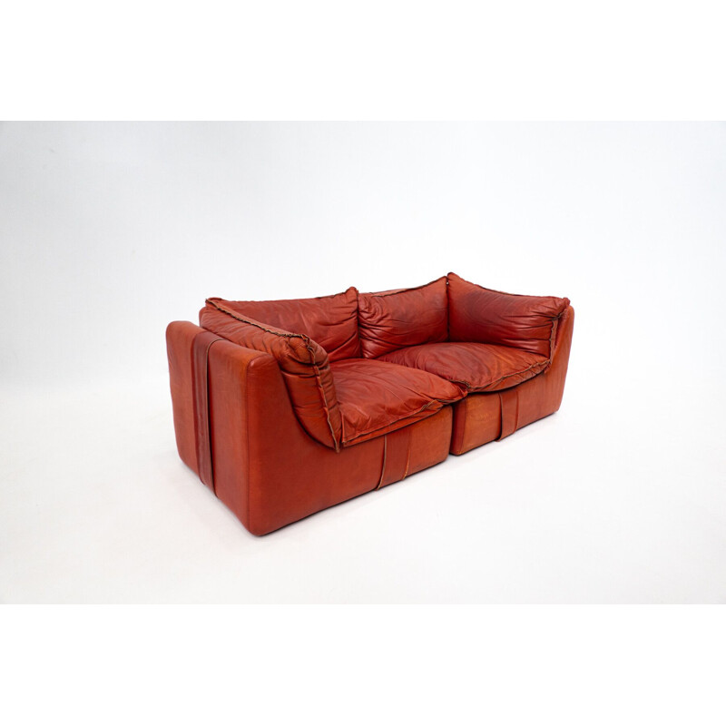 Mid-century leather sofa by Mario Bellini, Italy 1970s