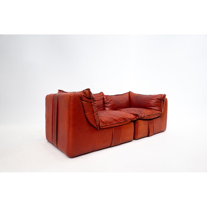 Mid-century leather sofa by Mario Bellini, Italy 1970s