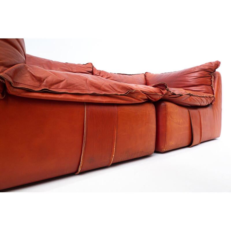 Mid-century leather sofa by Mario Bellini, Italy 1970s