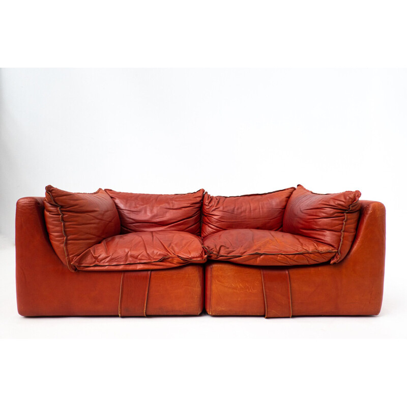 Mid-century leather sofa by Mario Bellini, Italy 1970s