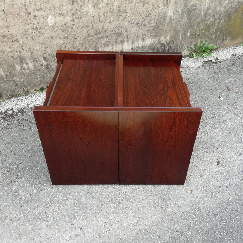 Pair of vintage night stands with 2 drawers and integrated lighting, 1970