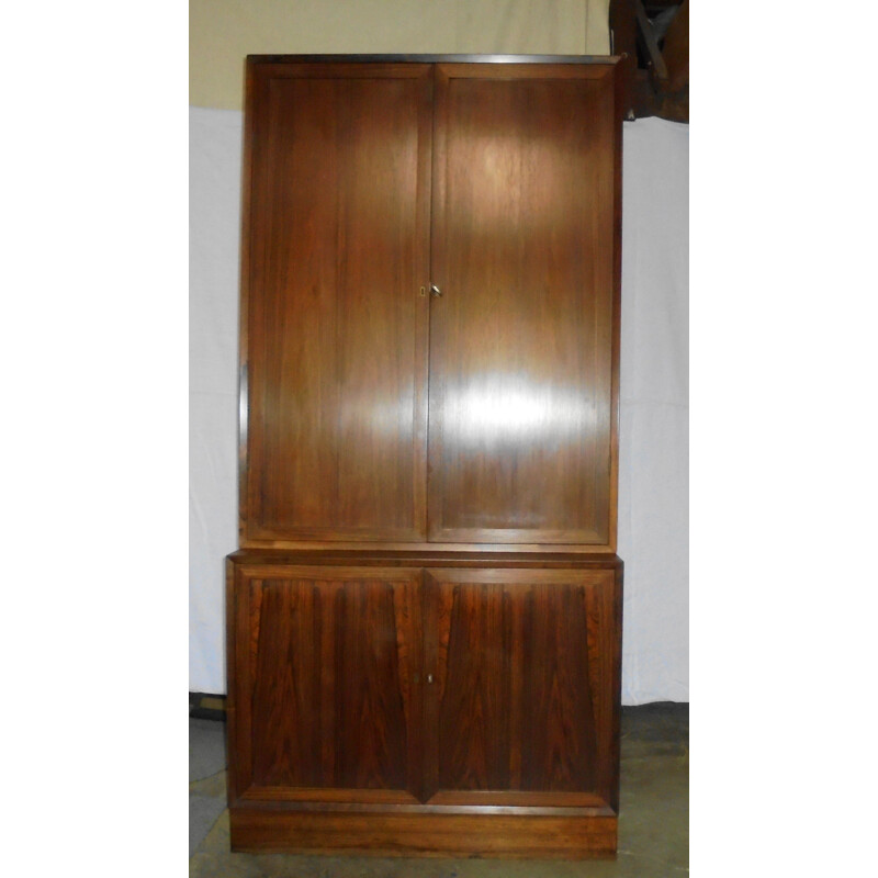 Vintage 2-piece rosewood storage cabinet, Denmark 1960