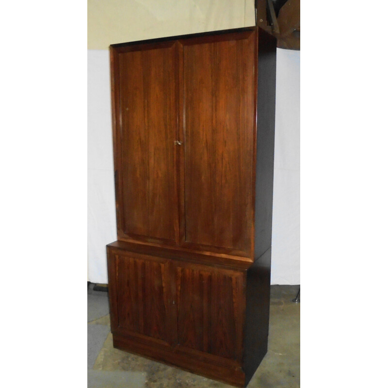 Vintage 2-piece rosewood storage cabinet, Denmark 1960