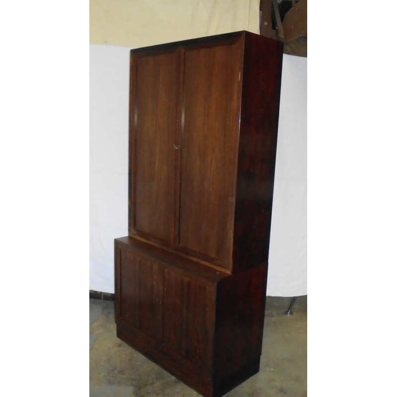 Vintage 2-piece rosewood storage cabinet, Denmark 1960