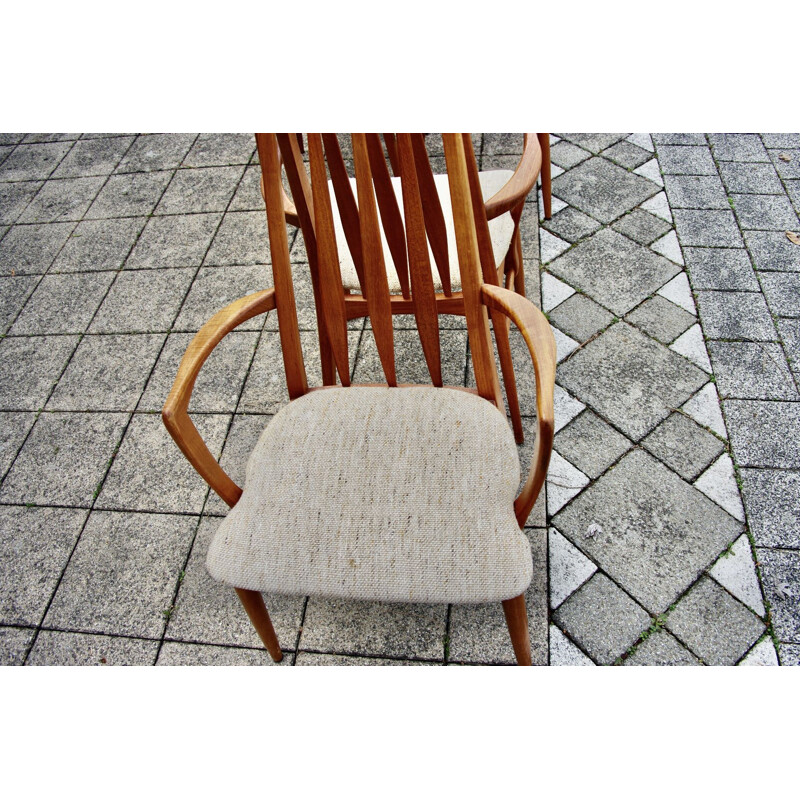 Ensemble de 4 chaises et paire fauteuils vintage Eva par Koefoed