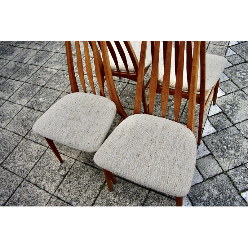 Set of vintage Eva 4 chairs and pair of armchairs by Koefoed