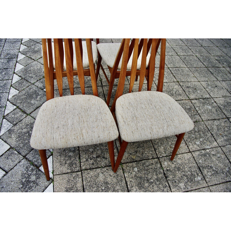 Satz von 4 Stühlen und Paar Sessel Vintage Eva von Koefoed